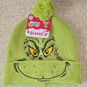 Dr. Suess Grinch Green Beanie with Pom Pom OS NWT, Unisex